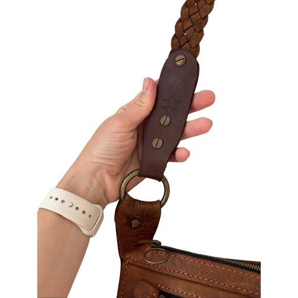 Cuddigan Leather Day Tripper Crossbody Bag Purse Brown - Picture 13 of 16